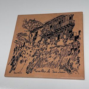 Signed Murallas de San Juan Hanging Wall Tile Home Decor Made In Spain